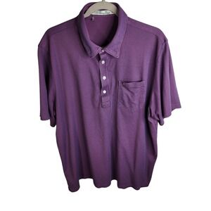 Criquet Men's Polo Shirt Size XXL Purple Pique Golf Casual Short Sleeve‎ Preppy